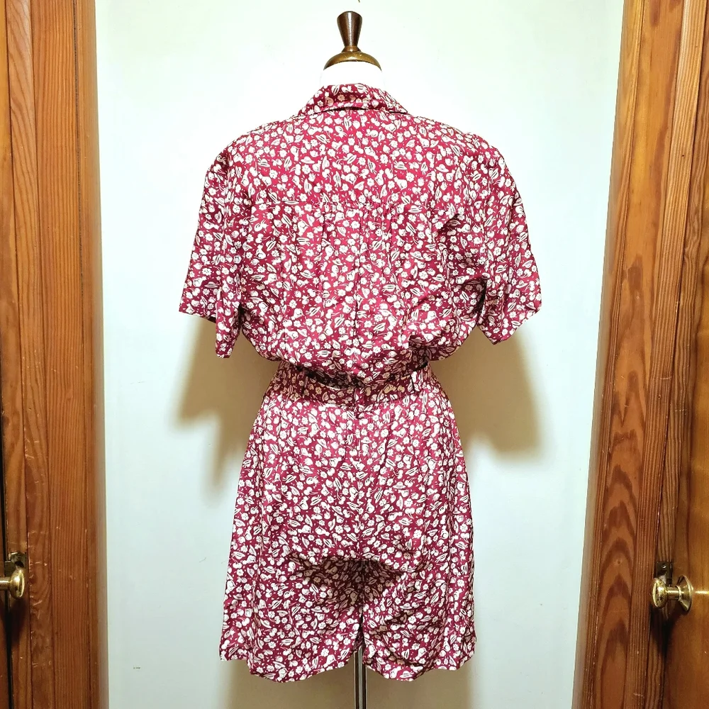 Vintage Red Fruit Print Romper with Matching Belt - Picture 4 of 5